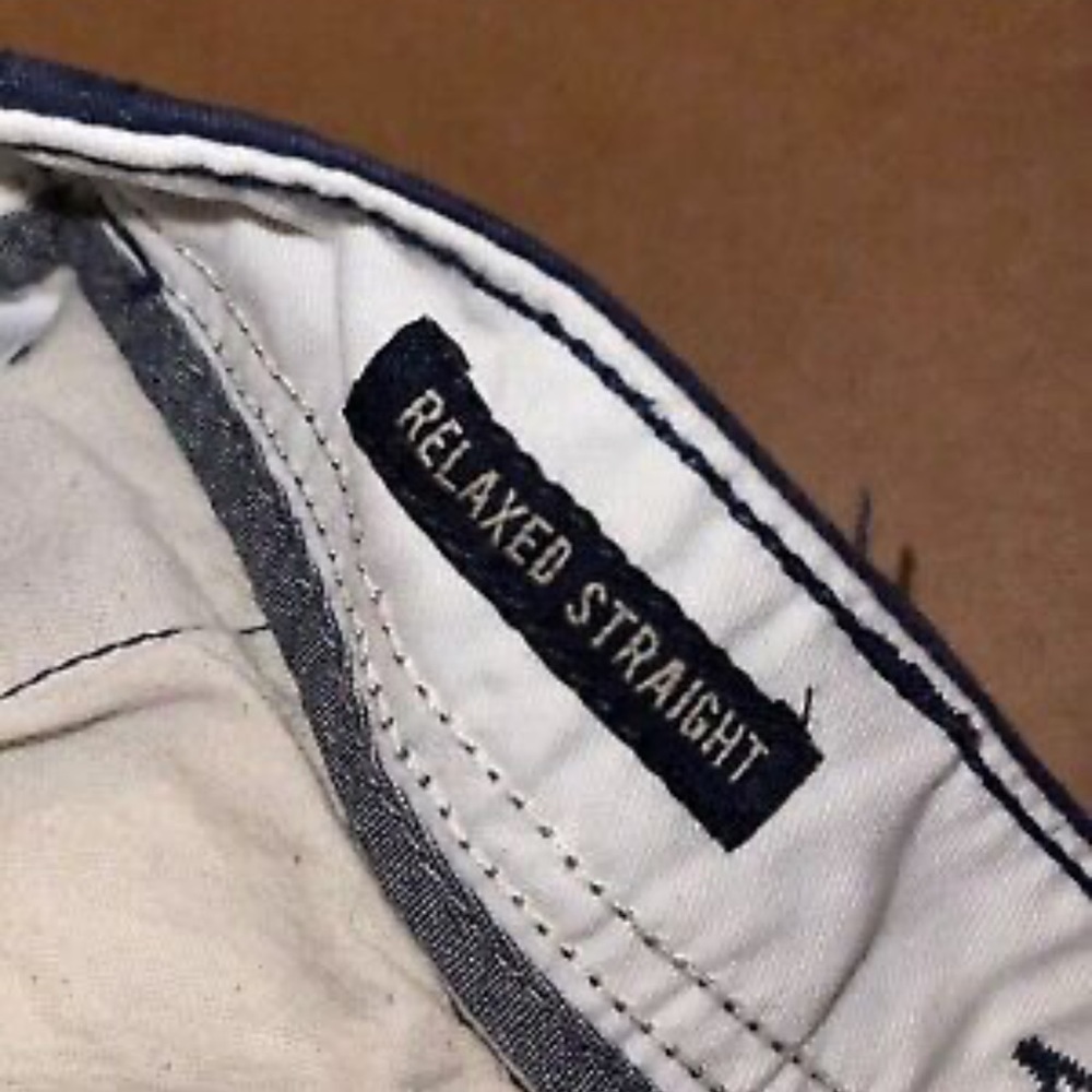 American Eagle Relaxed Navy Khaki Pants Jeans 32 32 TrouserJeans Nice Condition! - Picture 6 of 6